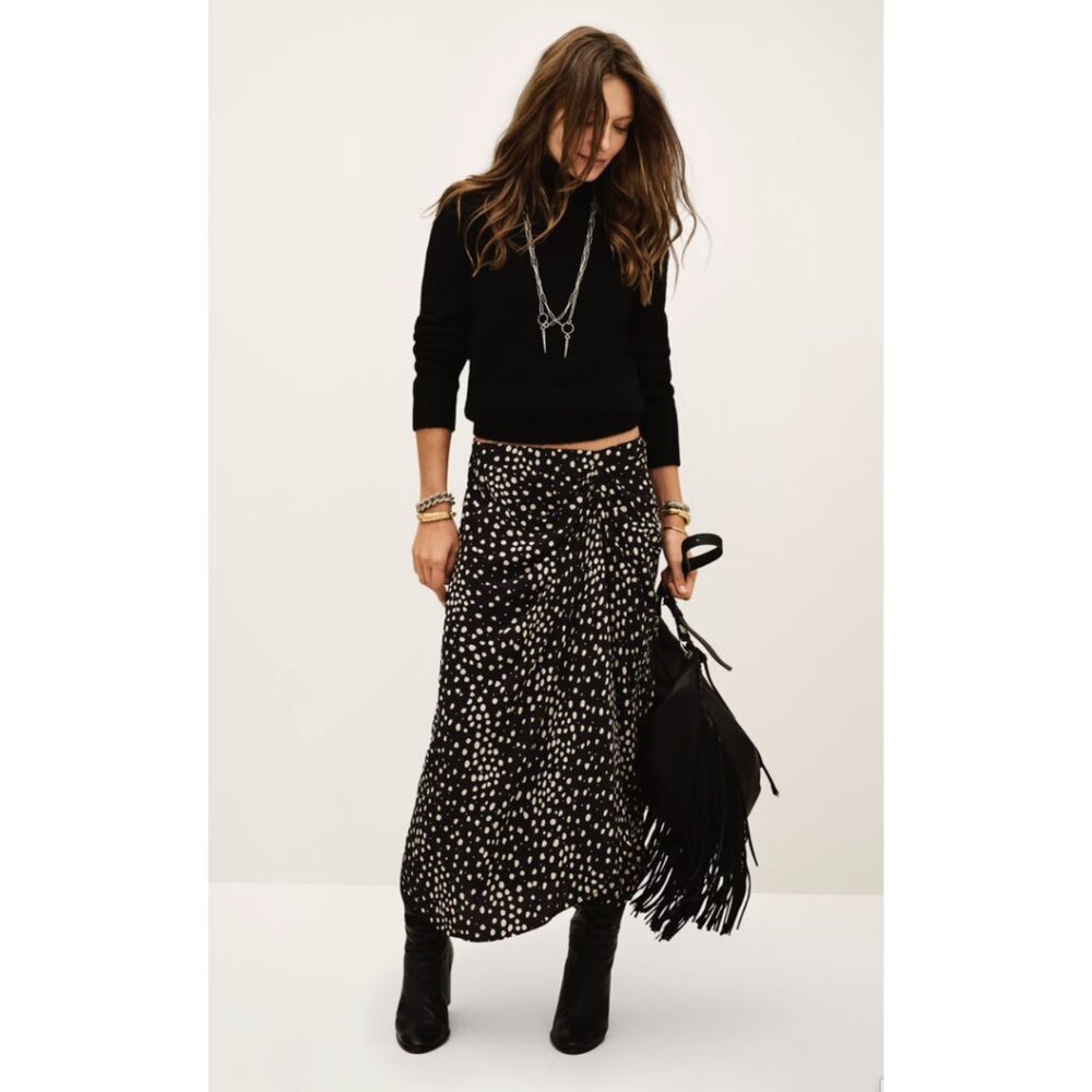 NWT Ba&sh Polka Dot Midi Skirt